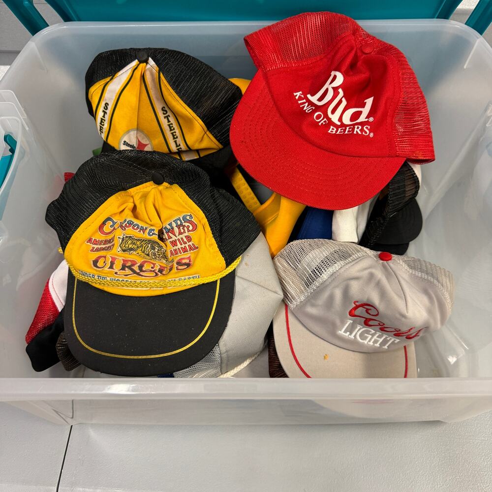 Vintage Hat Reseller Lot Includes 21 hats, broken, dirty, used